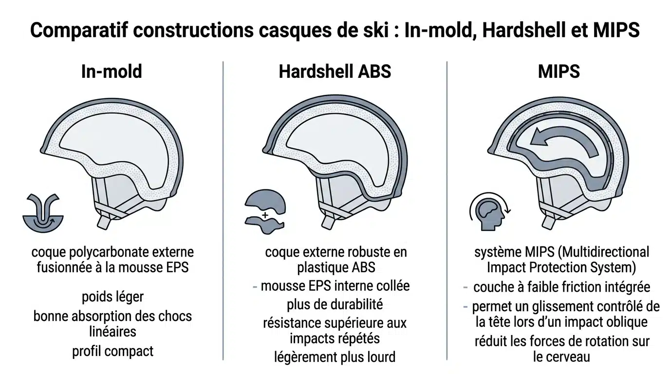 Technologies de construction : in-mold, hardshell et MIPS